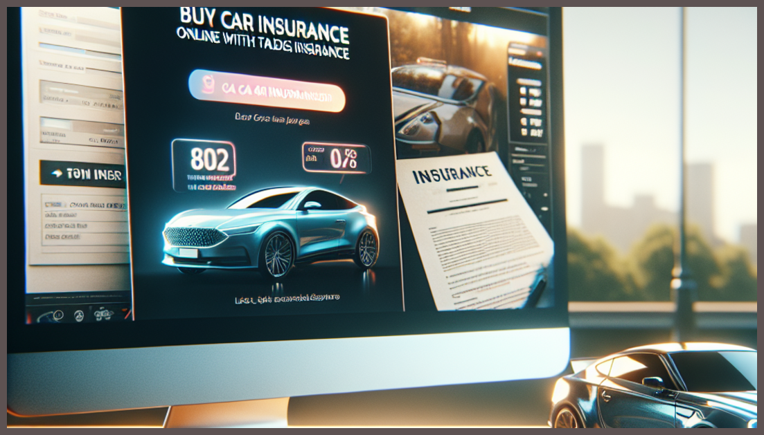 Visual representation of online car insurance purchase with Trader Insurance.