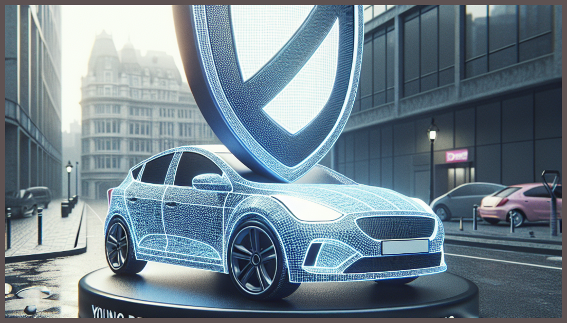 Minimalistic representation of insurance savings for young drivers.