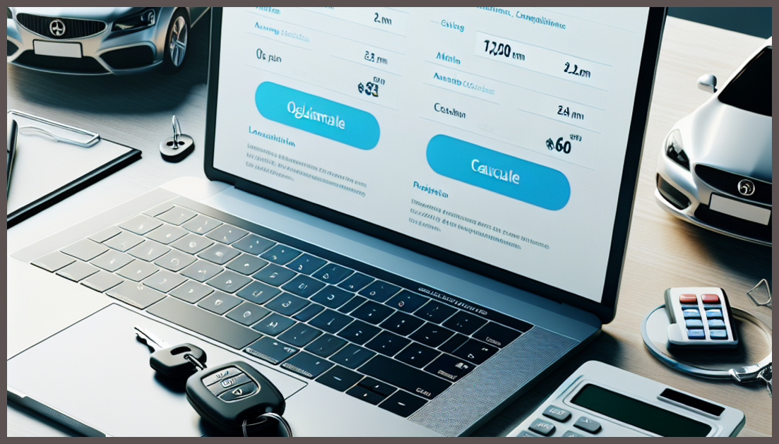 A detailed car insurance comparison scene with symbolic elements.